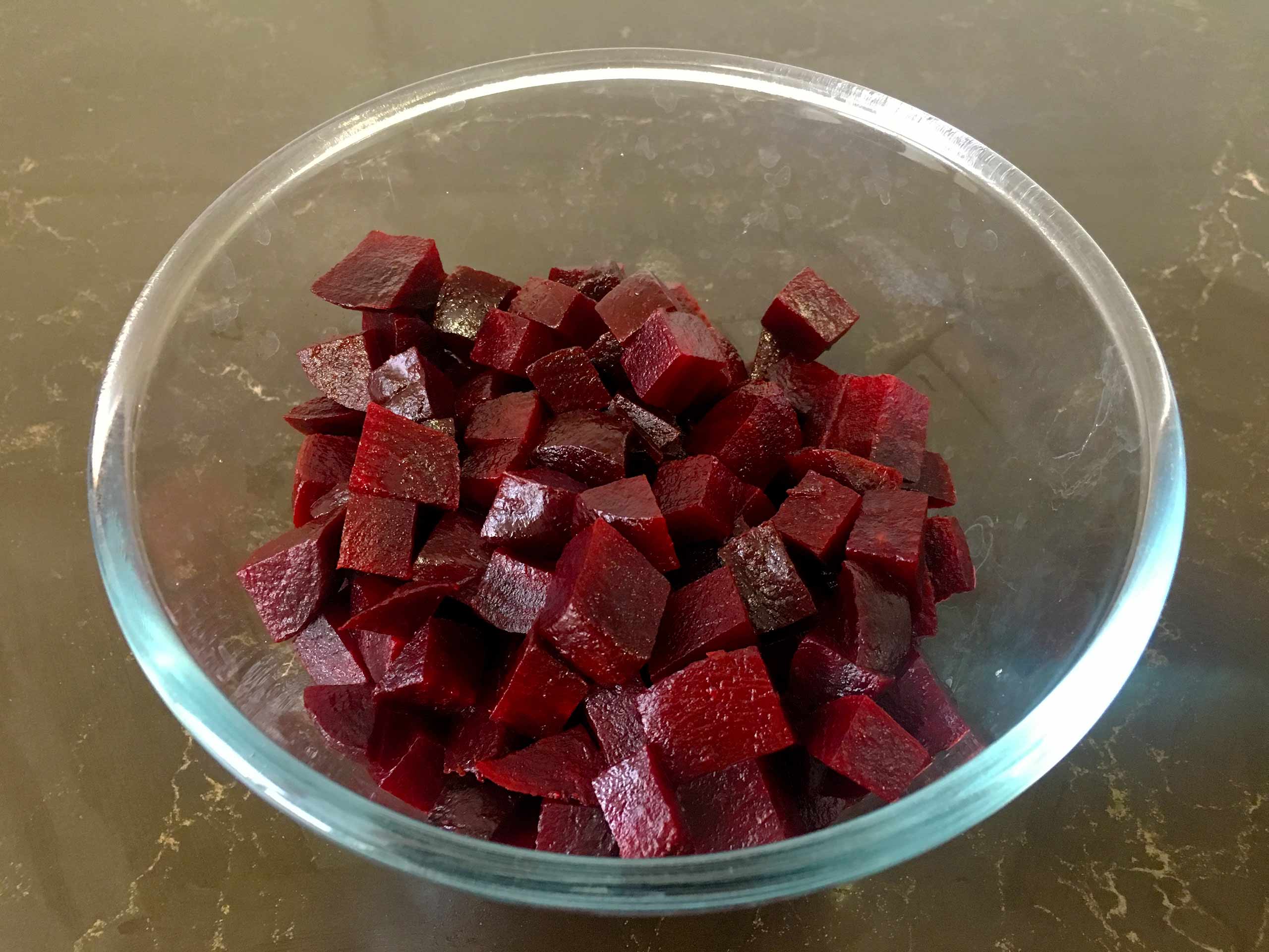 cut the beet for the beet salad