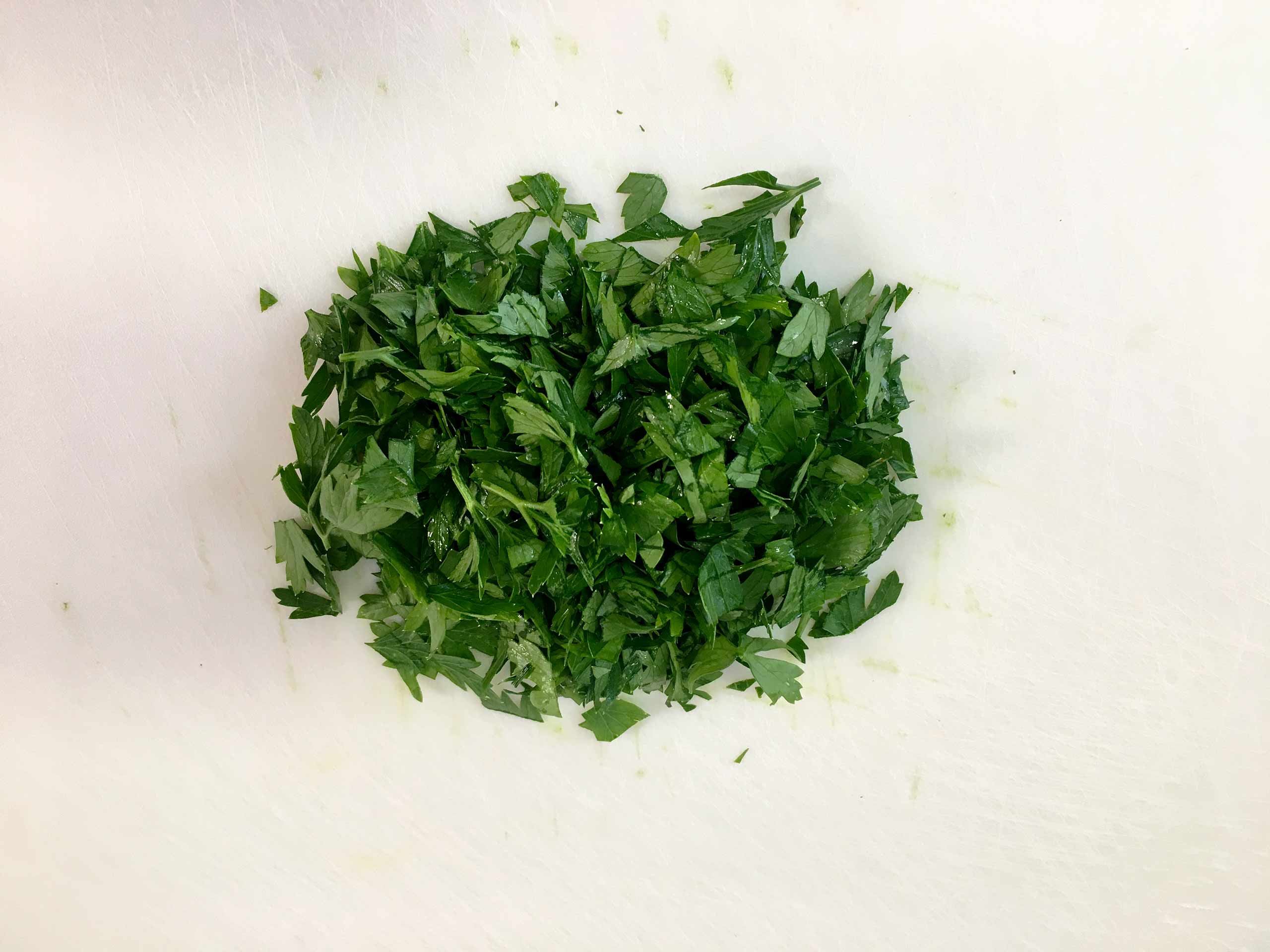 chop parsley for Beet salad