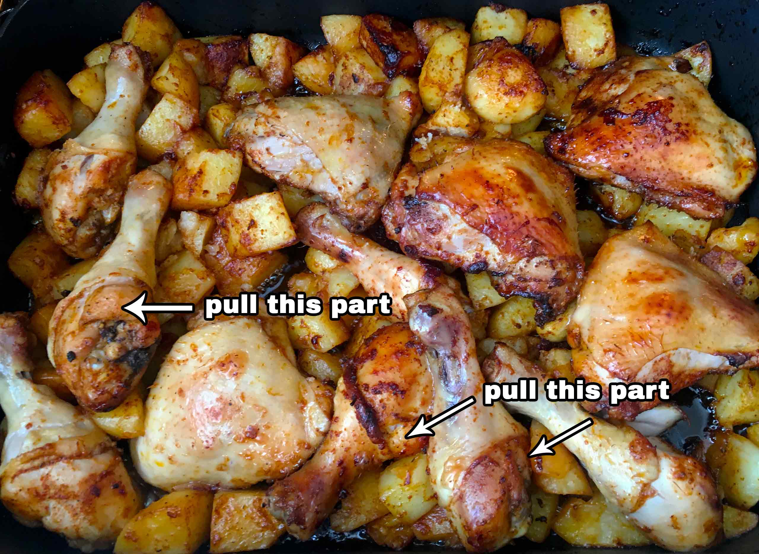 pull-here-baked-Baked chicken and potatoes