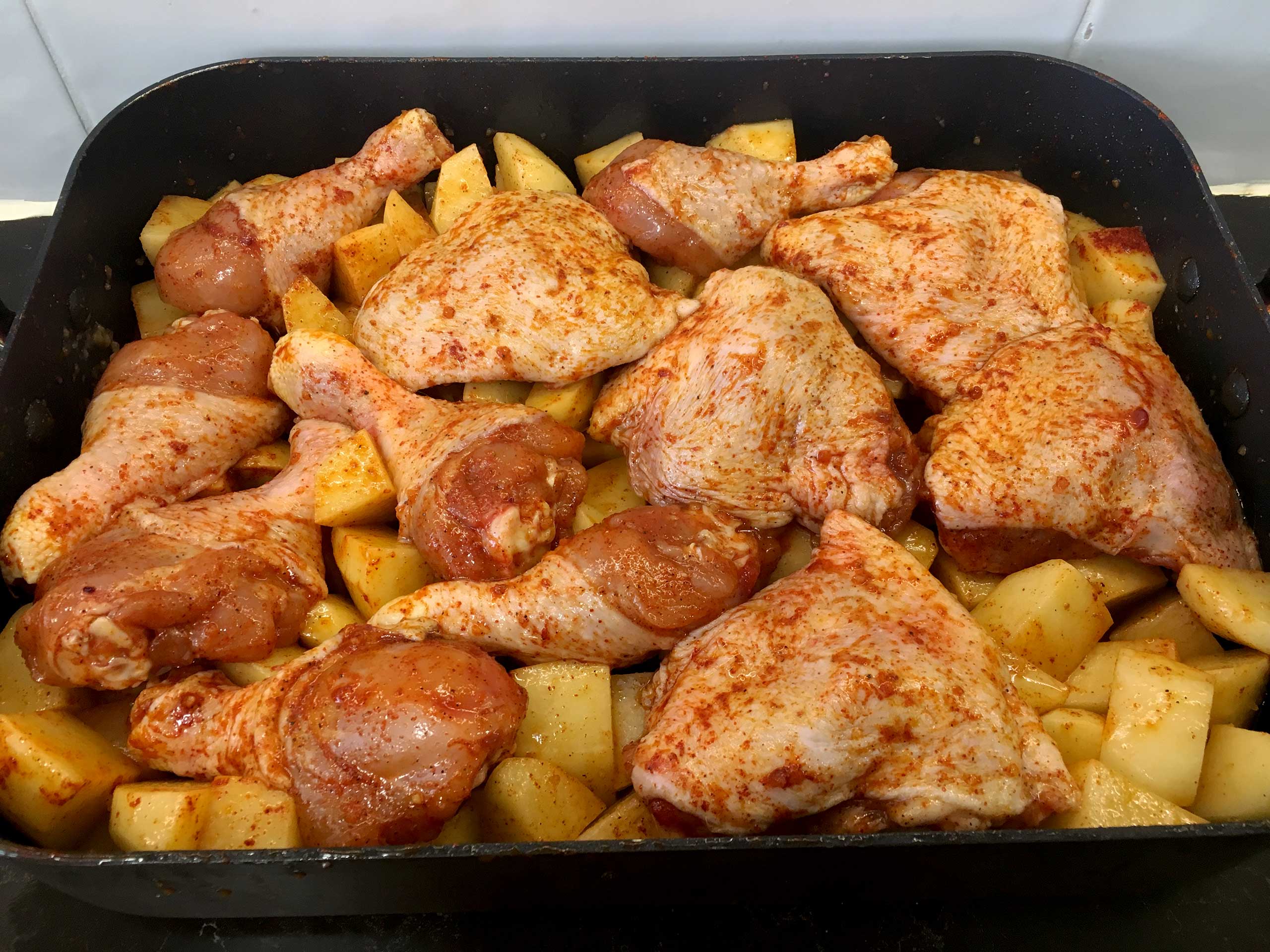 oven Baked chicken and potatoes
