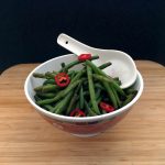 Delicate green beans in soy sauce