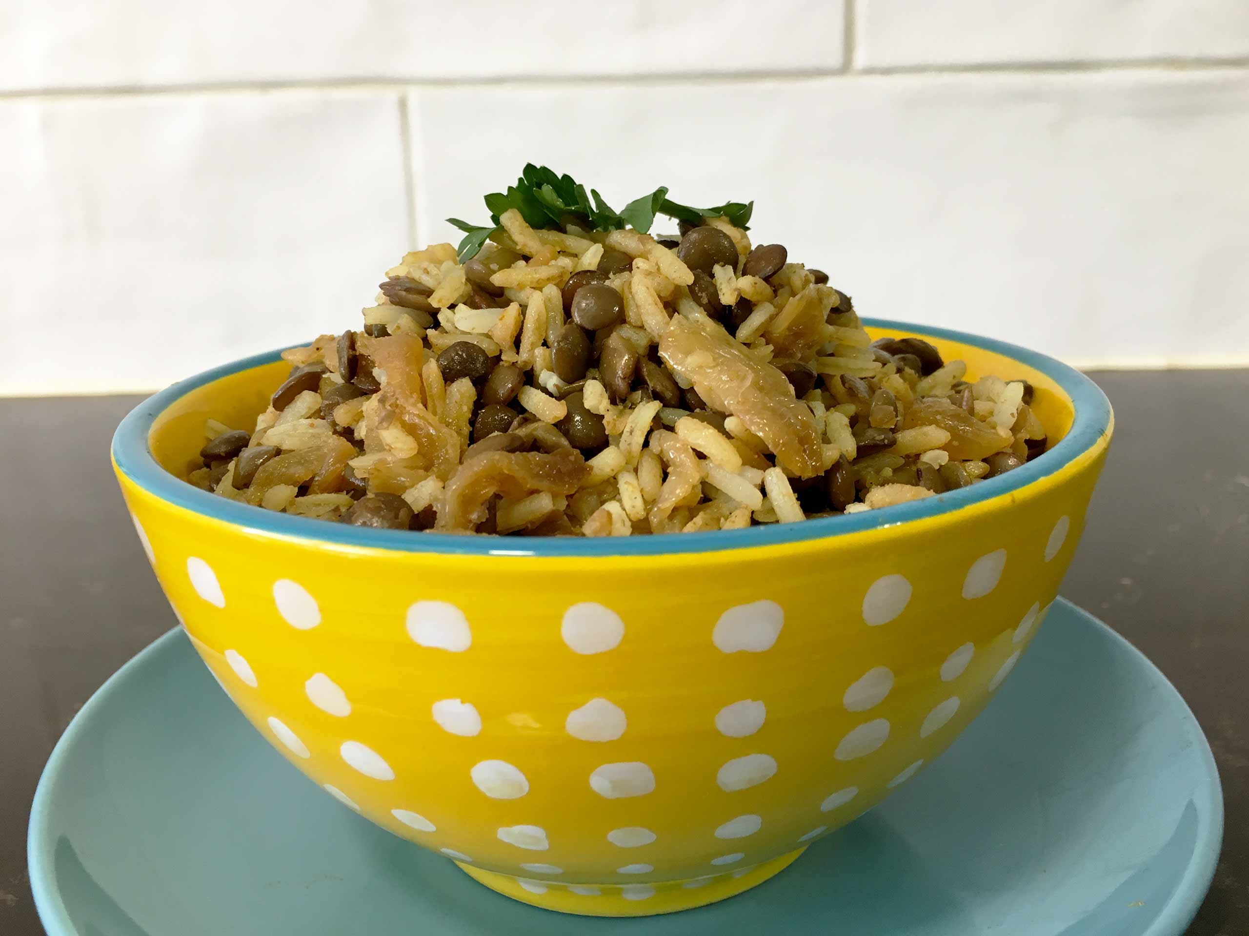 How to make Mujadara – Arabian rice and lentils dish