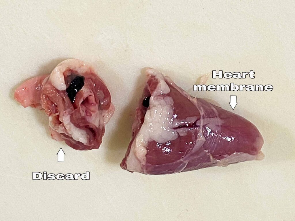 Chicken Heart-after-cutting