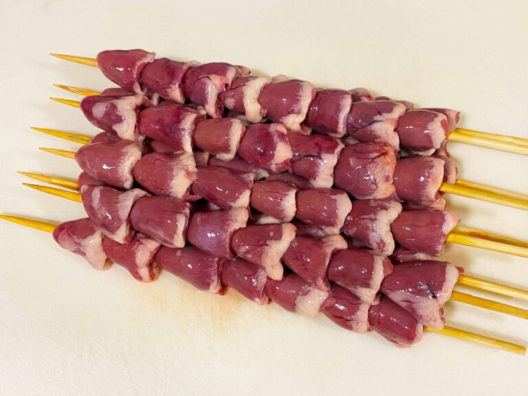 chicken heart on a skewer