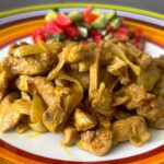 Homemade chicken thigh shawarma on a plate